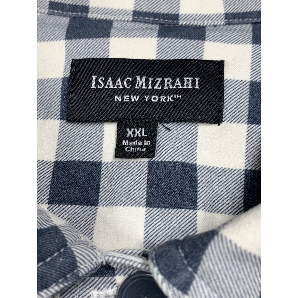 Isaac Mizrahi Gingham Denim Jacket XXL Blue White Plaid Lady Jacket Stretch - Picture 3 of 11